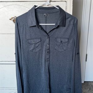 Womens Marmot Charcoal Casual quarter Button-Down Shirt size L